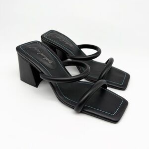 FREE PEOPLE Parker Double Strap Block Heel Sandals Black 39